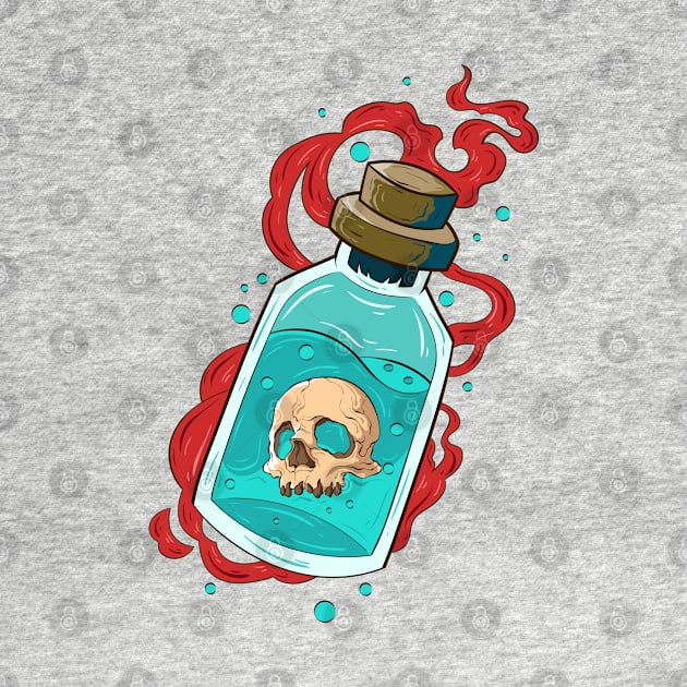 Japanese Skeleton venom bottle 3 - Vector art illustration by Yabisan_art